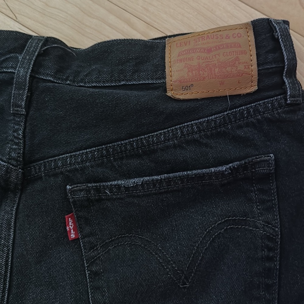 Levi’s 501 button fly black jean shorts - Picture 11 of 11